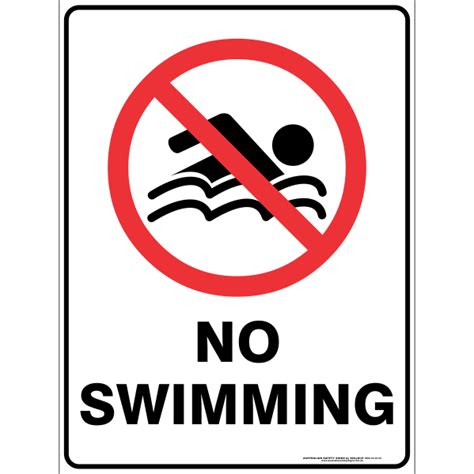 No Swimming Australian Safety Signs