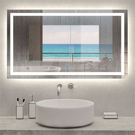 Xinyang 800x600 Bathroom Mirrors With Led Lightsdemister Paddual Touch Sensor Switchwall