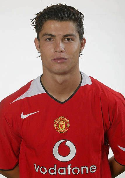 cristiano ronaldo of manchester united poses during the annual club photocall at carrington tr