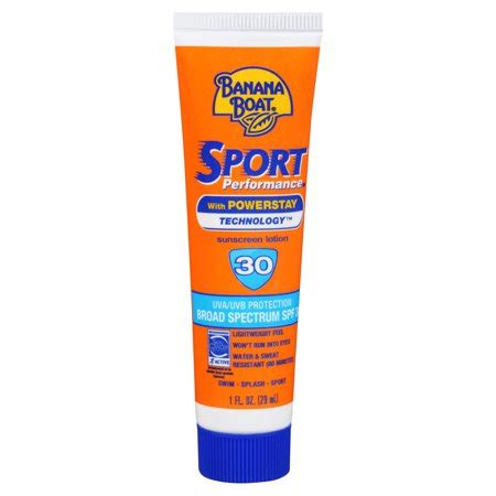It's true that wearing any sunscreen at all is better than nothing — even more so if you make it part of your daily routine. Banana Boat Sport Performance Lotion Sunscreen Broad Spectrum SPF 30 - 1 Ounce - Walmart.com