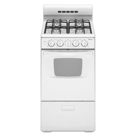 Amana 20 In 26 Cu Ft Gas Range In White Agg222vdw The Home Depot