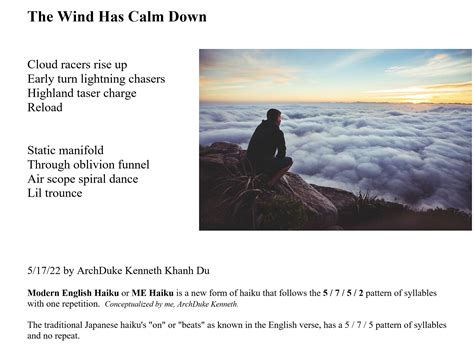 The Wind Has Calm Down Poem By Archduke
