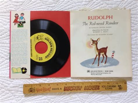 vintage read and hear rudolph the red nosed reindeer little golden record and book 4 99 picclick