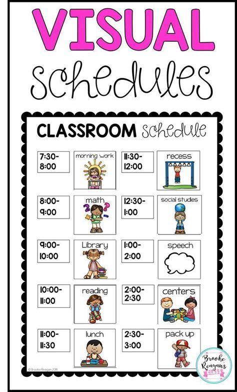 Free Printable Visual Schedule For Preschool Classroom Cleo Daltons