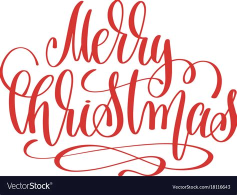 Merry Christmas Hand Lettering Holiday Inscription