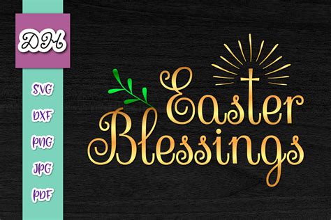 Easter Blessings Christian Cross Print Graphic By Digitals By Hanna