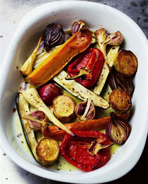 Seasonal root vegetables including squash, sweet potatoes, carrots, and rutabaga have a sweet and hearty flavor when roasted with olive oil and herbs. Roasted Vegetables Recipe and Tips