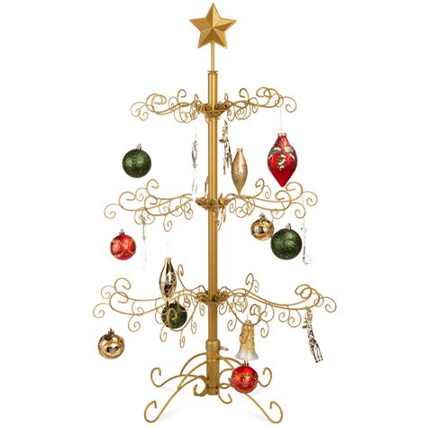 Wrought Iron Christmas Tree Ornament Display W Easy Assembly Stand