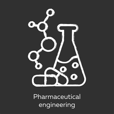 Pharmaceutical Engineering Chalk Icon Drug Formulating Chemical