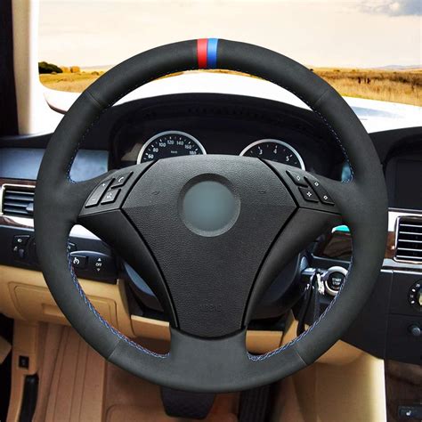 Loncky Auto Custom Fit Oem Black Suede Leather Car Steering Wheel Cover