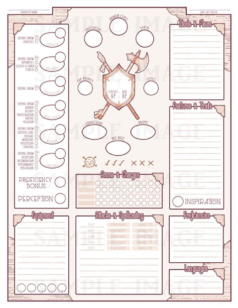 Dandd E Character Sheet Character Sheet Dnd Character Sheet Rpg Porn