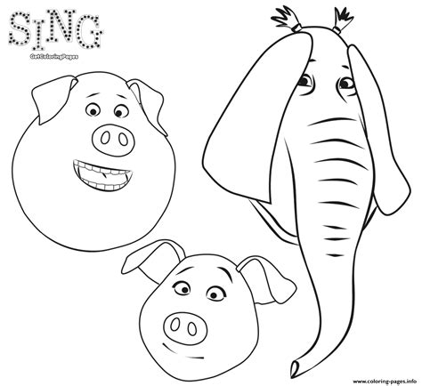 Animals From Sing Animation Coloring Coloring Page Printable