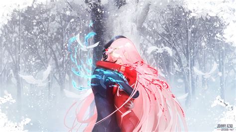 Darling in the franxx wallpapers for free download. darling in the franxx zero two hiro with shallow background of trees hd anime Wallpapers | HD ...