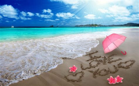 Download Love Beach I Love You Wallpaper For Desktop