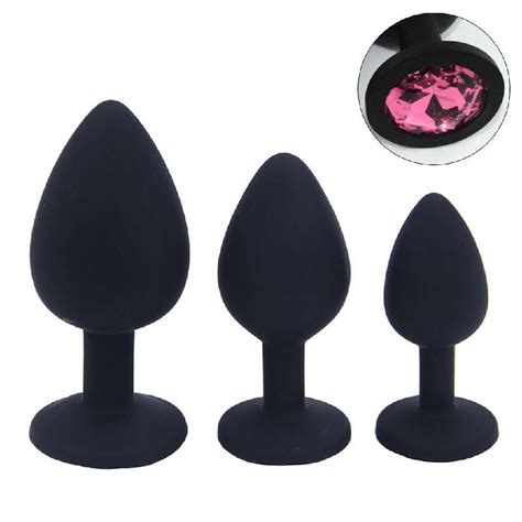3x Silicone Anal Plug Anal Butt Plugs With Crystal Jewelry Anal Plug For Couples