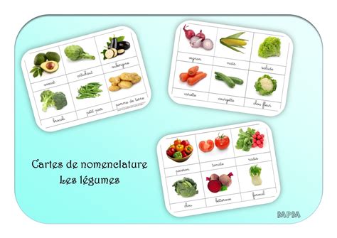 Cartes De Nomenclature Les Légumes