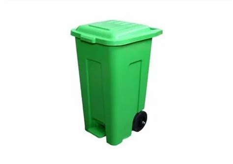 Rectangular Plastic Wheeled Waste Bin With Foot Pedal Capacity 60