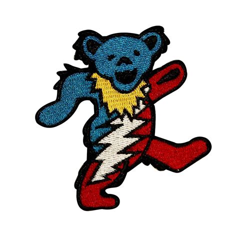 Grateful Dead Lightening Dancing Bear Embroidered Iron