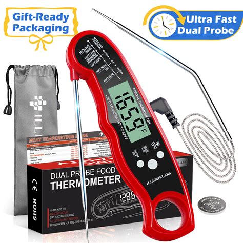 Meat Thermometer Dual Probe For Continuous Monitoring And Instant