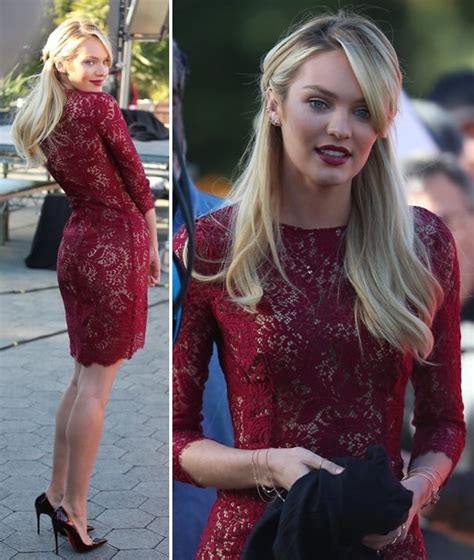 Victorias Secret Angel Candice Swanepoel In Lace Dress And Sexy Romper