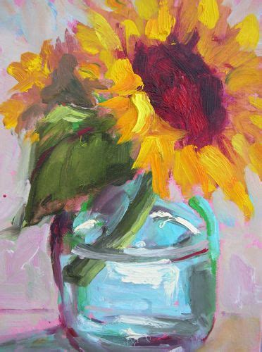 Amy Whitehouse Paintings Sunflower In Jar Ii Acrylic Still Life