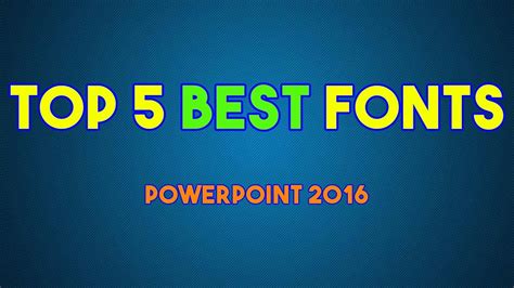 Top 5 Best Fonts For Powerpoint 2016 Quicktip09 Youtube
