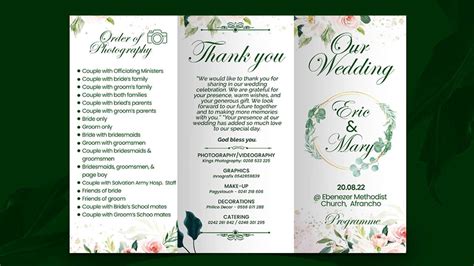 How To Design A Tri Fold Wedding Program Outline In Photoshop Step By