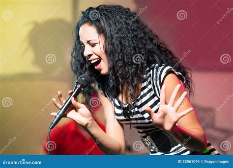 Karaoke Singer Stock Photo Image Of Emotional Jazz 35561094