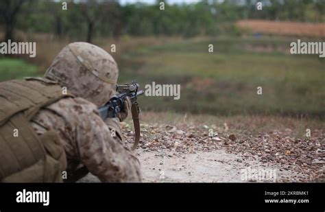 Us Army Soldier Aims His Weapon At Joint Training Exercise Courtesy