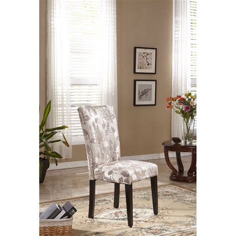 Bellasario Collection Elegant Floral Parsons Upholstered Dining Chair