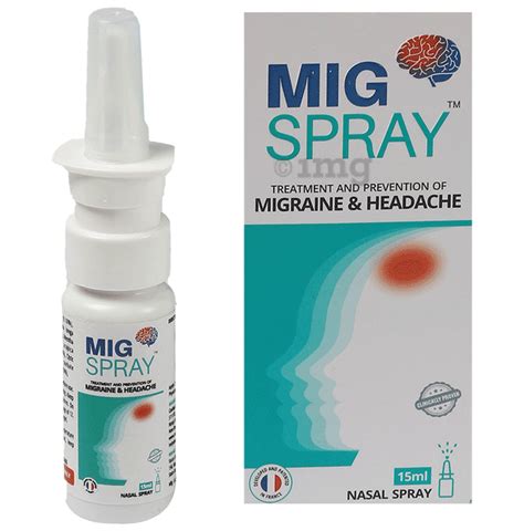 Migspray Treatment And Prevention Of Migraine And Headache Nasal Spray
