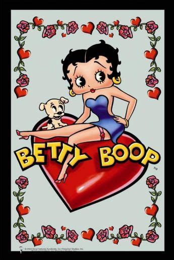 Betty Boop And Pudgy Heart And Rosesvalentines Day Valentine Betty