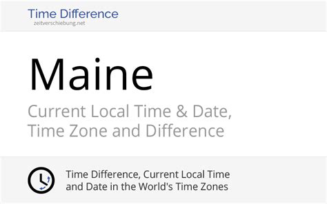Maine United States Current Local Time And Date Time Zone And Time