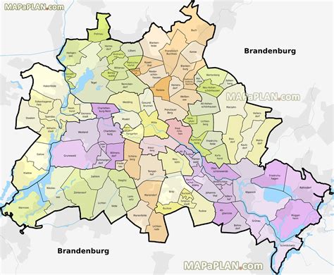 Berlin Map Diagram Of Districts Boroughs Neighbourhoods