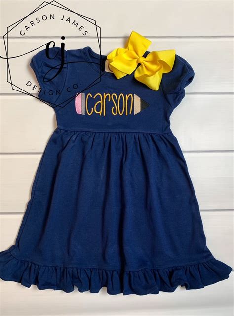 Monogram Back To School Dress Pencil Dress For Baby Toddler Girls Kids