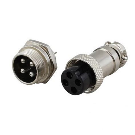 Gx16 4 Pin Circular Aviation Socket Plug Male And Female Panel Connector