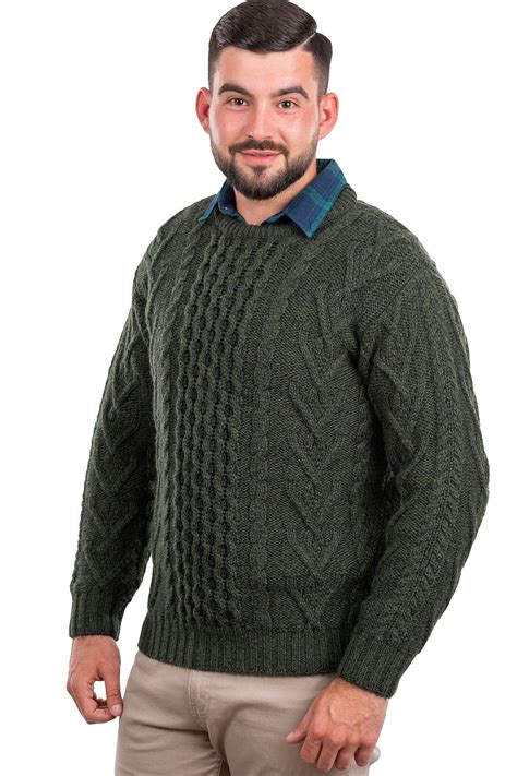 Saol Saol Irish Fisherman Sweater 100 Merino Wool Cable Knitted