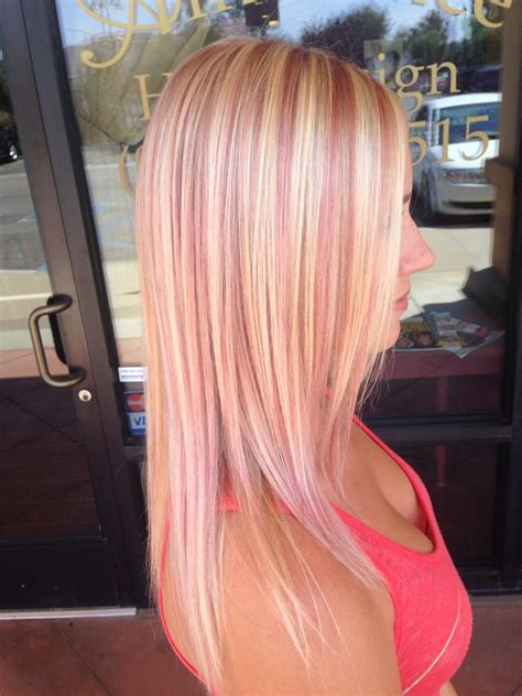 Pin By Noelle Brady On Hair Color And Styles Blonde Hair With Pink