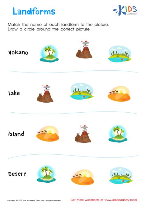 Landforms Printable Downloadable Pdf For Kids Answers And Completion