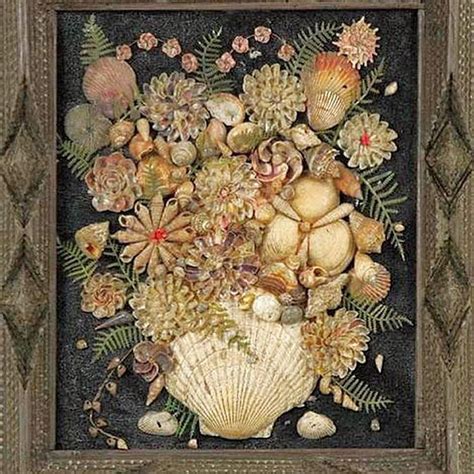 Antique Shell Assemblage In A Tramp Art Frame From Pinterest