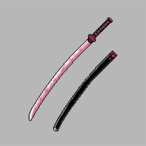 Fully Edited Pixel Art Colored Katana Sword Weapon 7816860 Vector Art