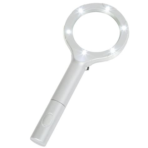 Magnifying Glass With Led Light Lightweight Handheld Lighted 4x Magnifier By Stalwart Walmart