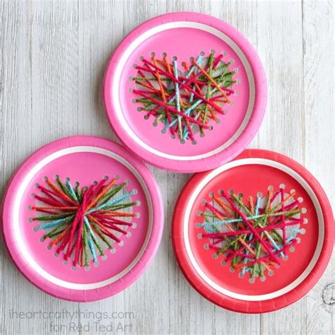 Heart Paper Plate Craft A Wonderful Sewing Craft For Preschool And Up