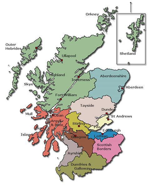 Scotland Map Regional Political