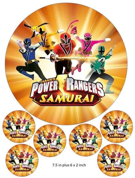 Power Rangers Samurai Edible Cake Image Topper Can Be Personalised