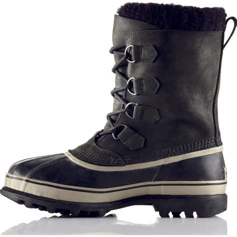 Sorel Mens Caribou Waterproof Snow Boots In Black And Tusk Sportique