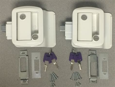 2 Pack White Travel Trailer Door Locks Keyed Alike Ttl 43610