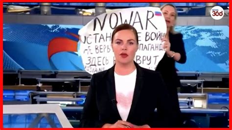 anti war protester interrupts russian state tv news broadcast youtube