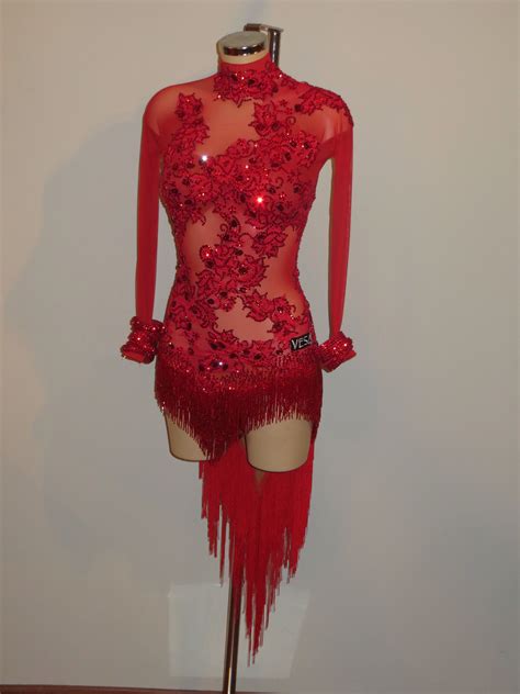 Vesa Design Red Latin Dress Más Ballroom Gowns Dance Latin Ballroom Dresses Ballroom Costumes
