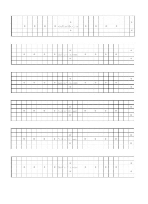 Free Blank Fretboard Paper Guitar Fretboard Guitar Fretboard Chart